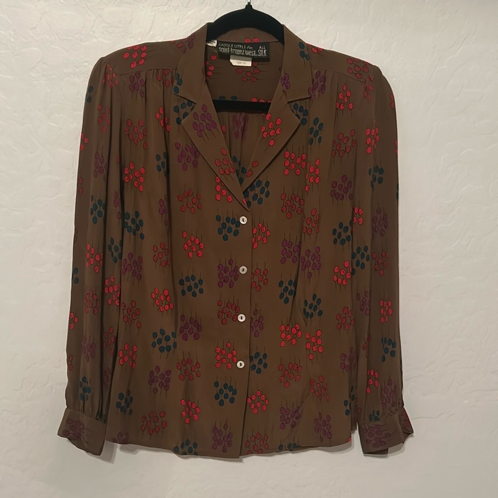 Vintage 1980s Silk Carole Little Top Size 8.